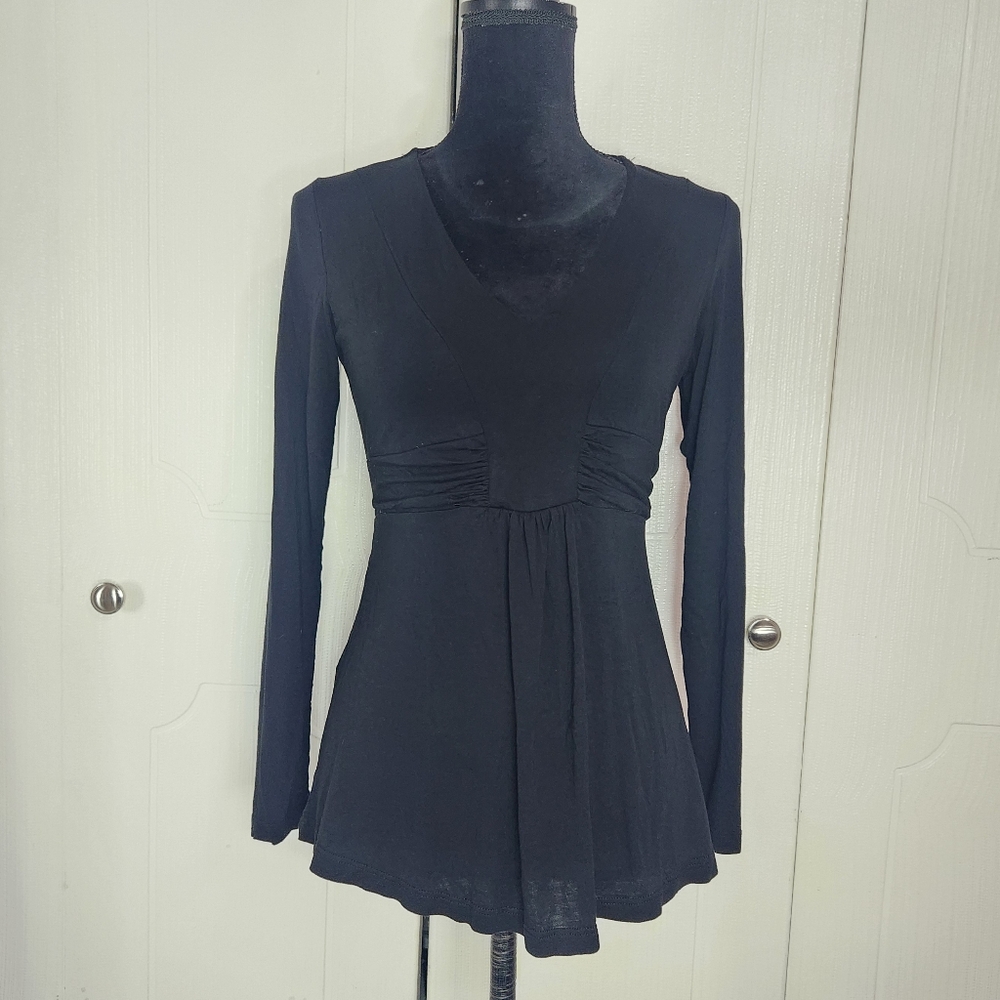 SOLD Mark Black Longsleeve Tie Back Blouse Top - Picture 2 of 7